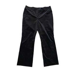 GNW Black Velvet Pants Womens Size 16 Stretch Cotton Bootcut Dress Trousers